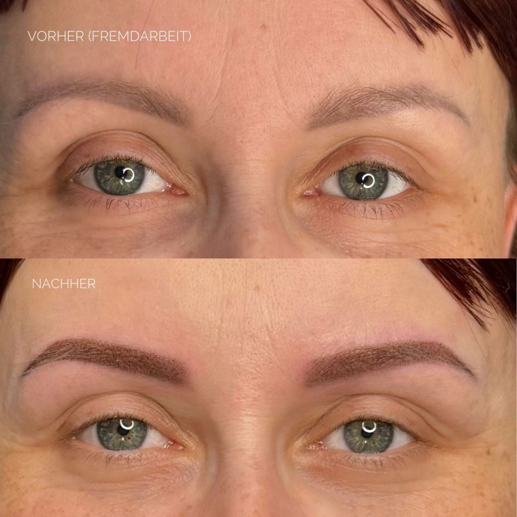 Powder Brows – Permanent Make-up Augenbrauen vorher und nachher