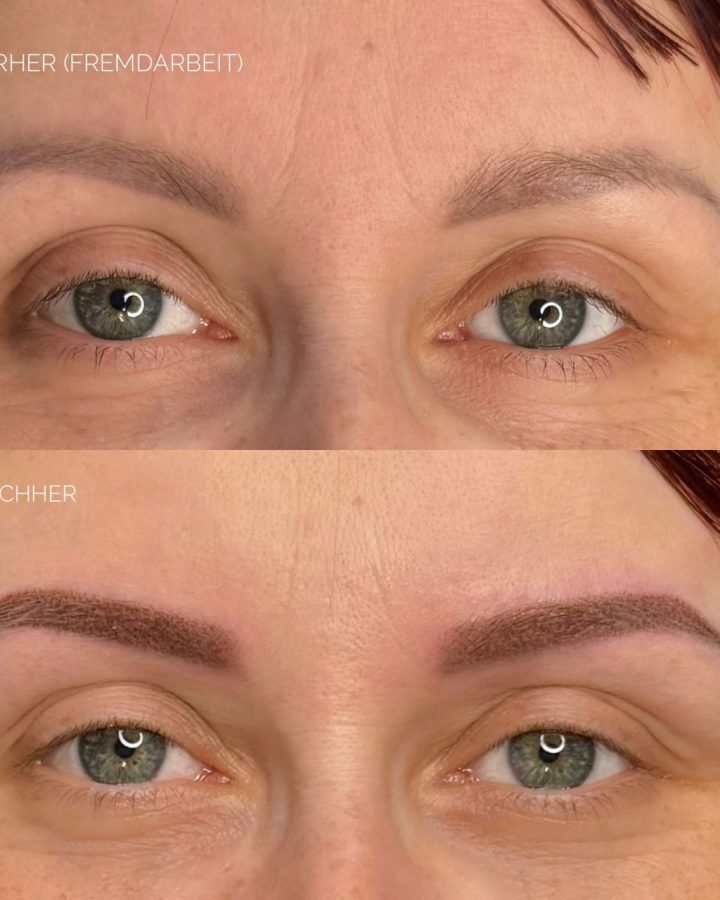 Powder Brows – Permanent Make-up Augenbrauen vorher und nachher