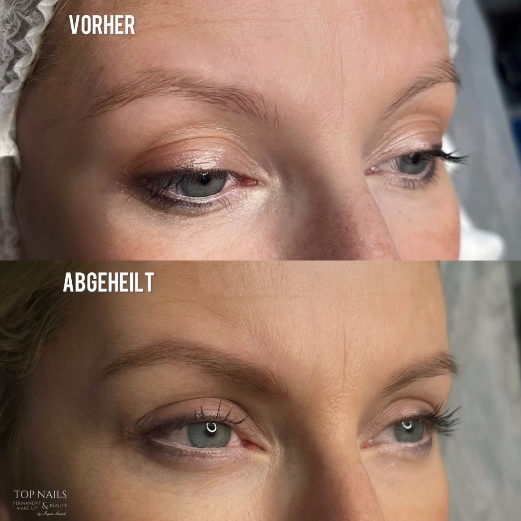 Powder Brows – vorher und abgeheilt