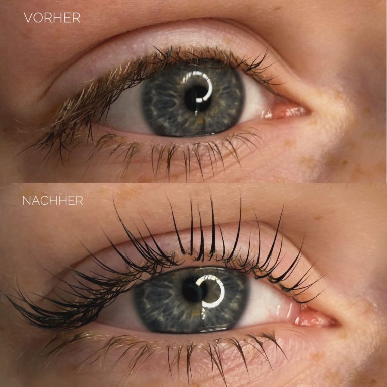 Wimpernlifting vorher und nachher