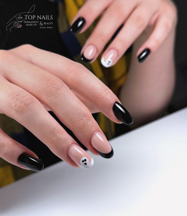 Schwarzes French – Top Nails Bautzen