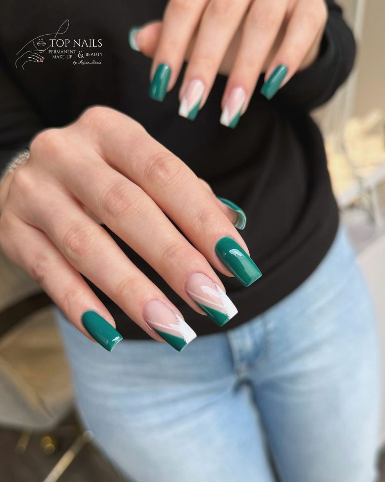 Grünes French – Top Nails Bautzen