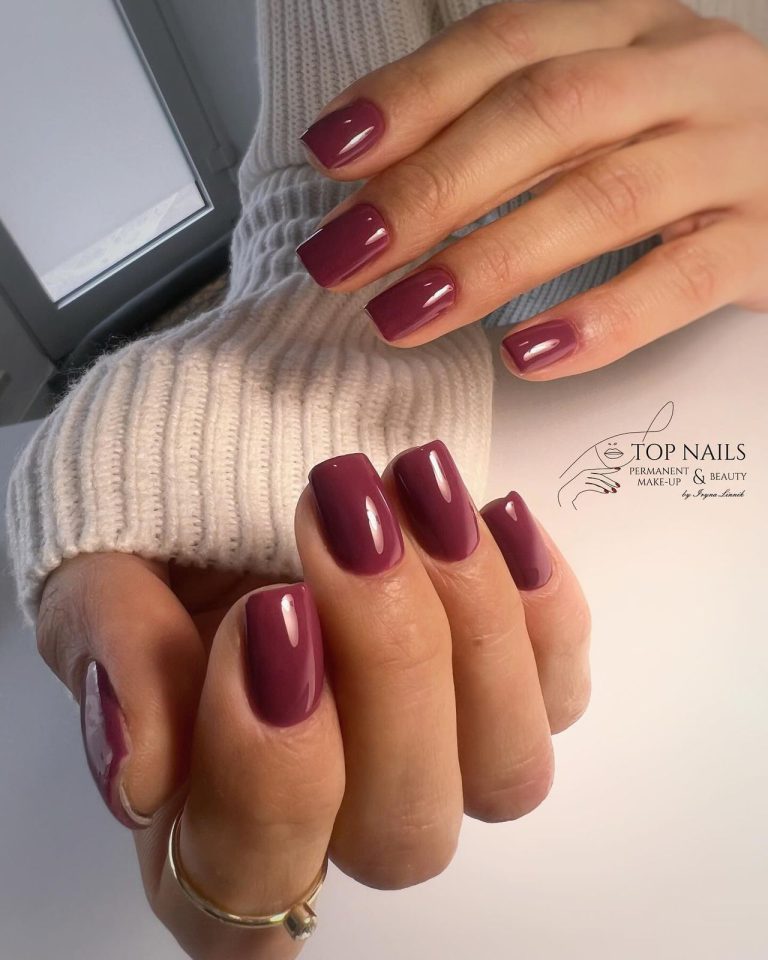 Bordeauxrote Nägel – Top Nails Bautzen