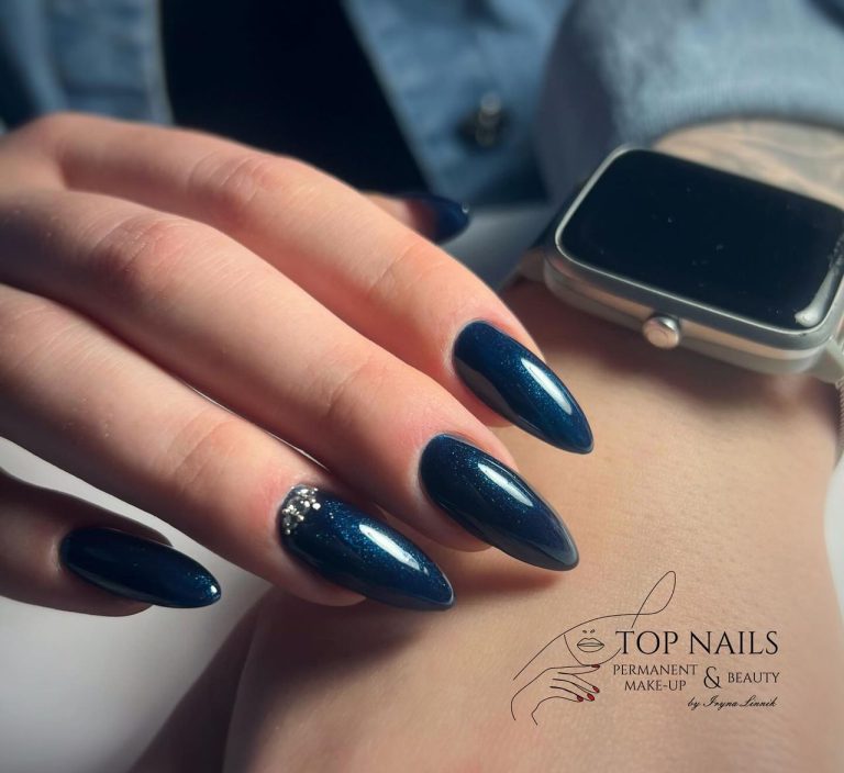 Petrolfarbene Mandelnägel – Top Nails Bautzen