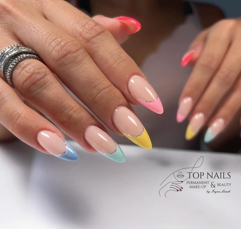 Buntes French – Top Nails Bautzen
